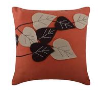 The HomeCentric Rouille Oreillers Decoratifs Couvercle, Feuille Felt Applique Thème Tropical Couverture D'Oreillers, 40x40 cm Couverture D'Oreillers, Faux Suede Oreillers Couvre pour - Spring Leaves