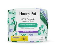 The Honey Pot Company, Lot de 16 serviettes d'incontinence en coton infusé aux herbes avec ailettes