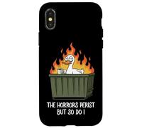 The Horrors Persist But So Do I Dumpster Funny Duck Lover Coque pour iPhone X/XS