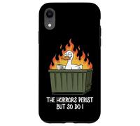 The Horrors Persist But So Do I Dumpster Funny Duck Lover Coque pour iPhone XR