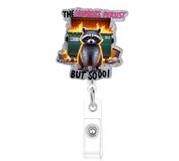 The Horrors Persist But So Do I Funny Raton laveur Porte-badge avec pince crocodile rétractable, cadeau pour étudiant en soins infirmiers, RN LPN CNA MA, travailleur médical, enseignant, médecin