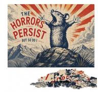 The Horrors Persist But So Do I Poster, Dark Puzzle en Bois, None pièces | À la maison : Cadeau puzzle: tri par détails du motif pour avancer régulièrement à la maison.