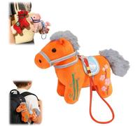 The Horse Chinese Plush Horse Ornament,Cute Stuffed Plush Horse Mascot Figurine Hanging Ornaments,Mini Zodiac Horse Hanging Decoration for Car,Bag,Holiday,New Year Gift (Orange-4.72 in)