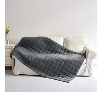 The House Of Emily Couverture lestée Extra Large pour Adultes, Adolescents | Couverture Sensorieuse et apaisante pour Un Sommeil amélioré | Housse 100% Coton Biologique (Gris, 213 cm x 213 cm 13 kg)