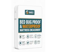 The House of Emily Housse de matelas anti-punaises de lit avec fermeture éclair, anti-acariens, respirante, protection totale du matelas (lit double 137,2 x 190,5 cm + 30,5 cm de profondeur)