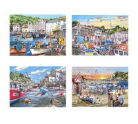 The House of Puzzles Days At The Dock - Lot de 4 puzzles de 500 pièces pour adultes, lot de puzzles, illustré d'artiste, cadeaux de puzzle de luxe, fabriqués de manière durable