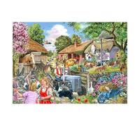 The House of Puzzles - Puzzle At The Farm Gate - Grands puzzles de 500 pièces pour adultes, pièces extra larges, illustré d'artiste, paysage pittoresque, cadeaux de puzzle de luxe