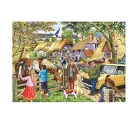 The House of Puzzles - Puzzle chevaux et chiens de chasse - Grands puzzles de 500 pièces pour adultes, pièces extra larges, illustré d'artiste, paysage pittoresque, cadeaux de puzzle de luxe