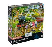 The House of Puzzles Puzzle Full Steam Ahead - Gros puzzles de 500 pièces pour adultes, pièces extra larges, illustré d'artiste, paysage pittoresque, cadeaux de puzzle de luxe