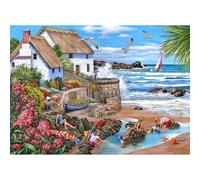 The House of Puzzles - Puzzle Seaspray Cottages - Puzzle de 1000 pièces pour adultes, illustration d'artiste, paysage pittoresque, cadeaux de puzzle de luxe