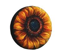 The huge Sunflower Of The Milky Way Housse de pneu de secours étanche à l'eau et à la poussière Ajustement universel pour remorque, camping-car, SUV, camion, camping-car 40,6 cm