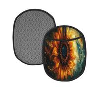 The Huge Sunflower Of The Milky Way Tapis de casseroles en silicone Gants de four en vrac Imprimés Coussinets chauds pour cuisine restaurants 24 x 19 cm