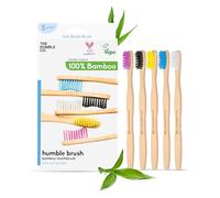 The Humble Co. Pack Famille de Brosses à Dents en Bambou (Pack de 5) | Poils Doux | Biodégradable, Respectueux de la Nature, Vegan, Approuvé par les Dentistes