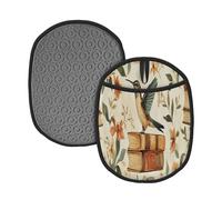 The Hummingbird Is Standing On The Book - Tapis de casserole en silicone - Gants de four en vrac imprimés - Pour cuisine et restaurants - 24 x 19 cm