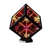 The Hyperspace HyperCube Nano Infinity Cube LED Light avec support - Lampe de table réactive au son de 5,5 pouces, lampe de bureau RGB activée par l'application, miroir décoratif art nuit lumière.
