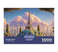 The Iconic Eiffel Tower 1000 Pcs Carton Extra-épais Lot de Puzzles Surreal Sky City Tower Stimulant Et Éducatif Jeu Créatif Puzzles As Birthday Gifts 70x50cm/1000pcs