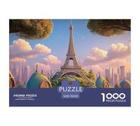 The Iconic Eiffel Tower 1000 Pièces Carton Extra-épais Lot de Puzzles Cloud-Top Fairy Cottage Stimulant Et Éducatif Jeu Créatif Puzzles pour Adultes Et Enfants 70x50cm/1000pcs