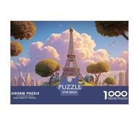 The Iconic Eiffel Tower 1000 Pièces Carton Premium Coffret De Puzzles Cloud-Top Fairy Cottage Stimulant Et Éducatif Jeu Créatif Puzzles As Birthday Gifts 38x26cm/1000pcs