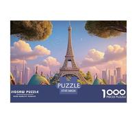 The Iconic Eiffel Tower 1000 Pièces Carton Premium Coffret De Puzzles Cloud-Top Fairy Cottage Stimulant Et Éducatif Jeu Créatif Puzzles As Birthday Gifts 38x26cm/1000pcs