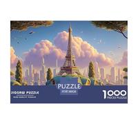 The Iconic Eiffel Tower 1000 Pièces Carton Premium Coffret De Puzzles Surreal Sky City Tower Stimulant Et Éducatif Jeu Familial Puzzles pour Adultes Et Enfants 38x26cm/1000pcs