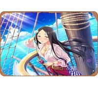 The Idolm@ster, The Idolm@ster : Cendrillon Girls Starlight Stage, Shinoa Hīragi Anime Poster Décoration murale rétro en métal Plaque en métal 20,3 x 30,5 cm