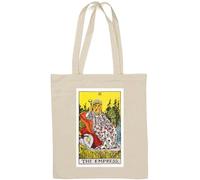 The Impress Tarot Card Art Logo Sac fourre-tout en coton naturel Blanc