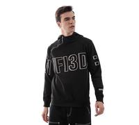 The Indian Garage Co Sweat à capuche pour homme Coupe droite Typographie, noir/blanc, XL