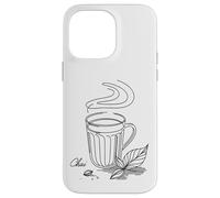 Thé Indien Chai Desi Minimal Line Art Design élégant Coque pour iPhone 14 Pro Max
