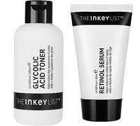 The INKEY List Lotion à 10% Glycolic Acid Toner aide à réduire l'apparition de pores 100 ml & Sérum rétinol 1% cible les rides et les signes du vieillissement 30 ml