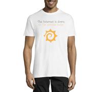 The Internet is Down Funny Slogan Crew Neck Cotton T-Shirt Homme Blanc, blanc, XS