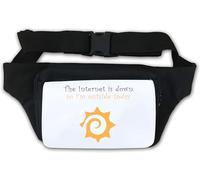 The Internet is Down Sac banane avec slogan humoristique Blanc