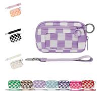The Iris' Wallet 2nd Gen The Iris Wallet The Pouch Wristlet Zip Card Case with ID Window Women's Waterproof Nylon Keychain Wallets (Purple)