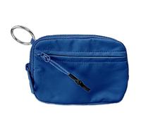The Iris' Wallet, porte-clé, pochette Iris avec dragonne, porte-cartes à fermeture éclair avec fenêtre pour carte d'identité pour homme et femme, bleu marine, 15.9*9*2 cm