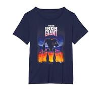 The Iron Giant Poster T-Shirt, Femme Grandes Tailles, Bleu Marine, 2X