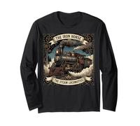 The Iron Horse Locomotive à Vapeur Vintage Train Art Manche Longue