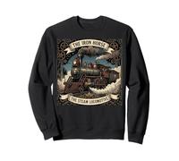 The Iron Horse Locomotive à Vapeur Vintage Train Art Sweatshirt
