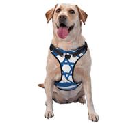 The Israeli Flag Harnais pour chien de petite, moyenne et grande taille - Sangles réfléchissantes, ajustement réglable avec boucles à dégagement rapide