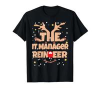 The IT Manager Renne Pyjama Amusant de Noël IT Manager T-Shirt Graphique avec Valeur, Homme, Noir, S