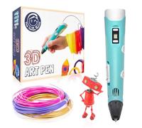 The Italian Home® Stylo 3D + filaments PLA - 12 Couleurs (2 Fluorescentes) - Guide illustré en français Offert - Alimentation EU Incluse - Stylo 3D Enfant 10 Ans, Crayon 3D