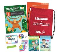 The IXL Ultimate 2nd Grade Math Backpack, Includes Workbook, Mathwood Forest Readers, Hands-On Math Tool Kit, and Parental Support Guide