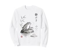 Thé Japonais Sumi-e Frog Tea Art Zen Ink Wash Serenity Sweatshirt