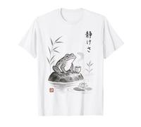 Thé Japonais Sumi-e Frog Tea Art Zen Ink Wash Serenity T-Shirt