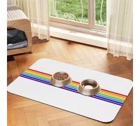 The Jewish Flag Tapis d'alimentation pour chien et chat en cuir absorbant la nourriture et bol à eau Imperméable sans taches Séchage rapide Antidérapant 45 x 30 cm