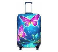 The Jungle Butterfly Glow Housse de protection élastique pour valise de voyage Motif imprimé anti-rayures, Noir , M