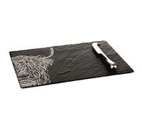 The Just Slate Company JS/CBGS/HC Highland Ensemble de planche à fromage et couteau Ardoise