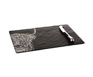 The Just Slate Company JS/CBGS/HC Highland Ensemble de planche à fromage et couteau Ardoise