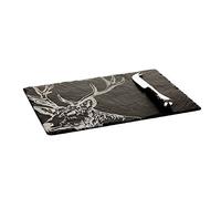 The Just Slate Company JS/CBGS/S Coffret cadeau avec planche à fromage et couteau Motif cerf Ardoise