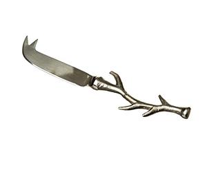 The Just Slate Company JS/CK/S/B Couteau à fromage en acier inoxydable Motif bois de cerf