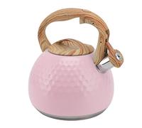 Thé Kettle en acier inoxydable sifflant l'eau Kettle 3L Capacité durable chauffant rapide pour la cuisine pour le restaurant 304 en acier inoxydable 20x22.8 cm (Rose)