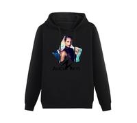 THE KING OF TOMATO Alicia Keys Girl on Fire Hoody Unisex Ptinted Hoodies Long Sleeve Men's Hooded with Pocket Black S